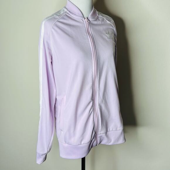 Adidas Girls Lavender 3 Stripe Track Jacket - Picture 3 of 7